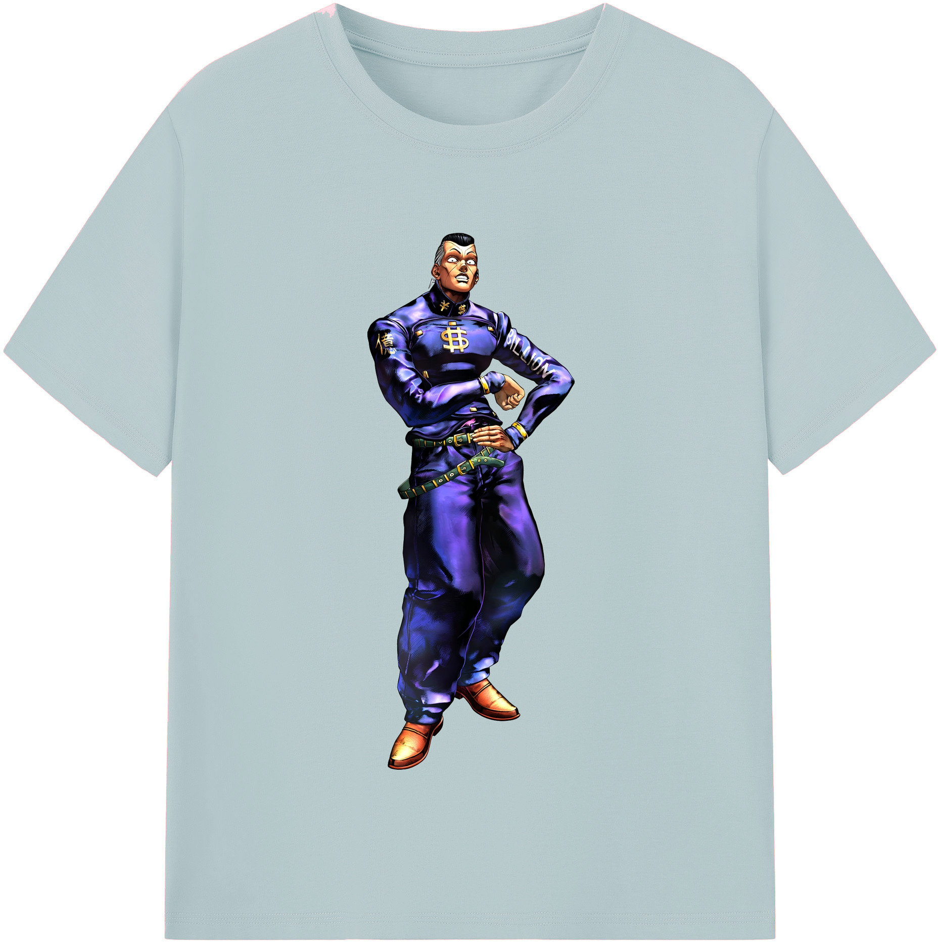 （画像用） ジョジョの奇妙な冒険 虹村億泰 にじむら おくやす JoJo's Bizarre Adventure Nijimura Okuyasu 綿100％半袖Tシャツ（フロントプリント）